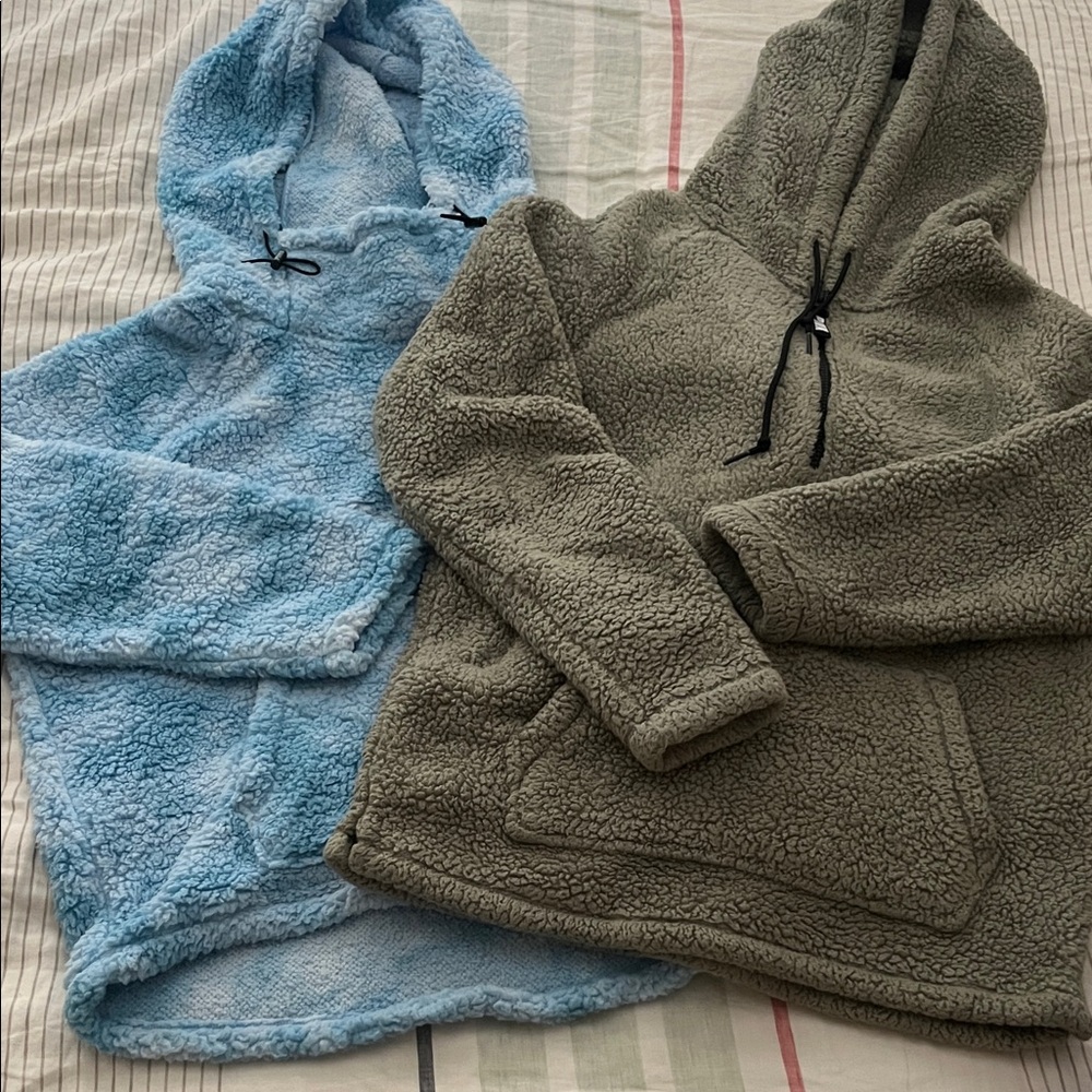 PINK Sherpa Hoodie Bundle of 2, Size Small, Teddy Bear Jackets